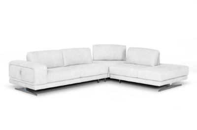 Picture of Lamod Italia Mood - Italian White Leather Right Facing Sectional Sofa