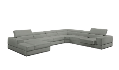 Picture of Divani Casa Pella - Modern Grey Italian Leather U Shaped Sectional Sofa