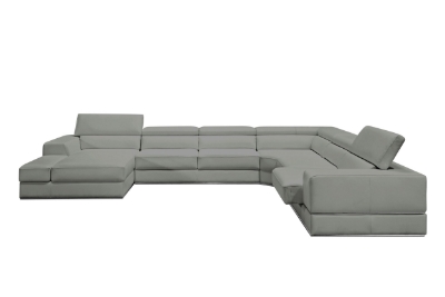 Picture of Divani Casa Pella - Modern Grey Italian Leather U Shaped Sectional Sofa