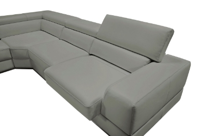 Picture of Divani Casa Pella - Modern Grey Italian Leather U Shaped Sectional Sofa