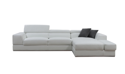 Picture of Divani Casa Pella Mini - Modern White Leather Right Facing Sectional Sofa