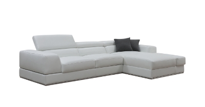 Picture of Divani Casa Pella Mini - Modern White Leather Right Facing Sectional Sofa