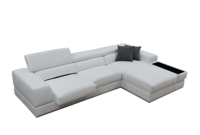 Picture of Divani Casa Pella Mini - Modern White Leather Right Facing Sectional Sofa