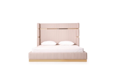 Picture of Modrest - Sterling Modern Beige + Gold Bed + Nightstands