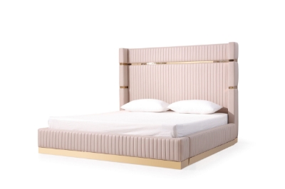 Picture of Modrest - Sterling Modern Beige + Gold Bed + Nightstands