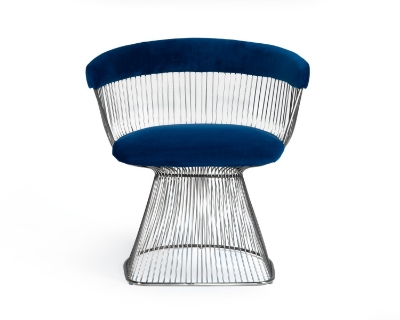 Picture of Modrest Lauren - Blue Velvet and Stainless Steel Dining Chair