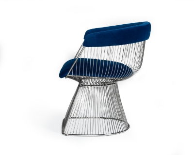 Picture of Modrest Lauren - Blue Velvet and Stainless Steel Dining Chair