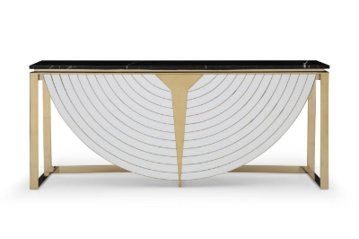 Picture of Modrest Flavio - Gold + Marble Console Table