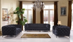 Picture of Divani Casa Delilah - Modern Black Fabric Loveseat