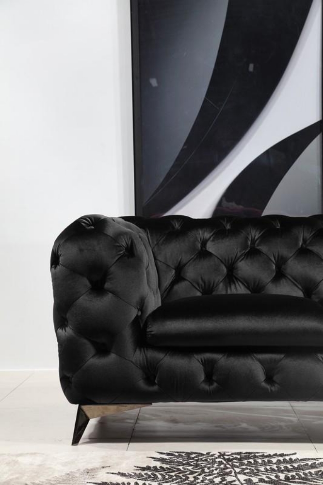 Picture of Divani Casa Delilah - Modern Black Fabric Loveseat