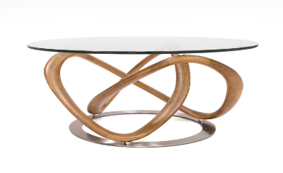 Picture of Modrest Michele - Modern Glass + Walnut Coffee Table