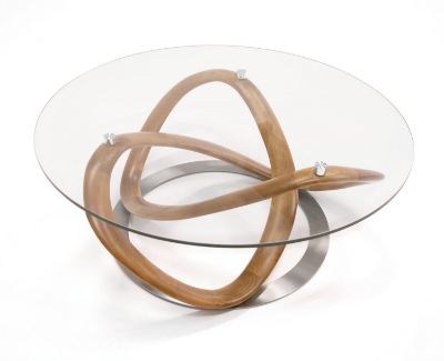 Picture of Modrest Michele - Modern Glass + Walnut Coffee Table