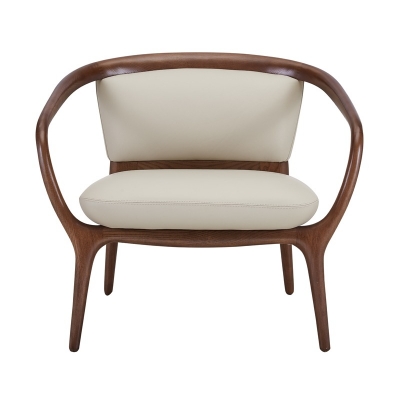 Picture of Modrest Deana - Mid Century Beige + Walnut Accent Chair