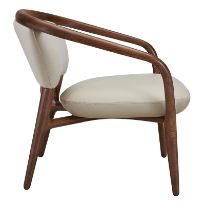 Picture of Modrest Deana - Mid Century Beige + Walnut Accent Chair