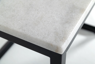 Picture of Modrest Baca - White Marble + Black Metal End Table