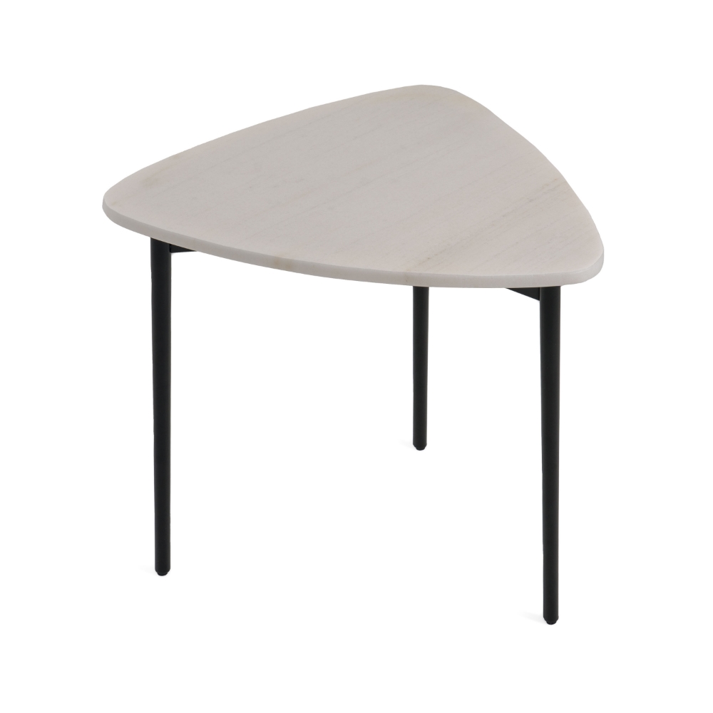 Picture of Modrest Andros - White Marble + Black Metal End Table