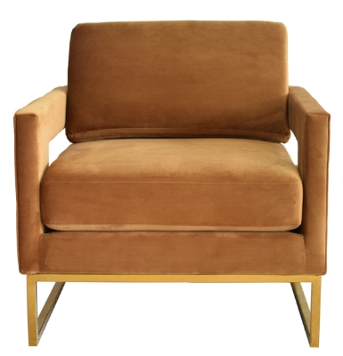 Picture of Modrest Edna - Camel Velvet + Gold Accent Chair