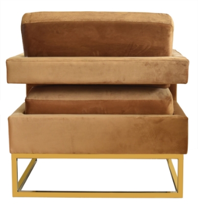 Picture of Modrest Edna - Camel Velvet + Gold Accent Chair