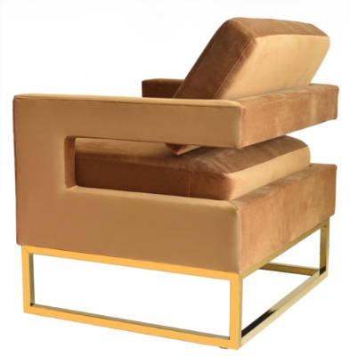 Picture of Modrest Edna - Camel Velvet + Gold Accent Chair