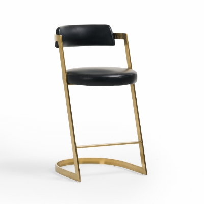 Picture of Modrest Shandra - Black Pleather + Gold Counter Stool