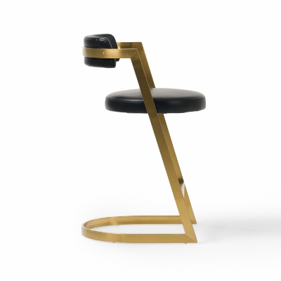 Picture of Modrest Shandra - Black Pleather + Gold Counter Stool