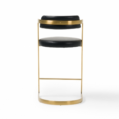 Picture of Modrest Shandra - Black Pleather + Gold Counter Stool