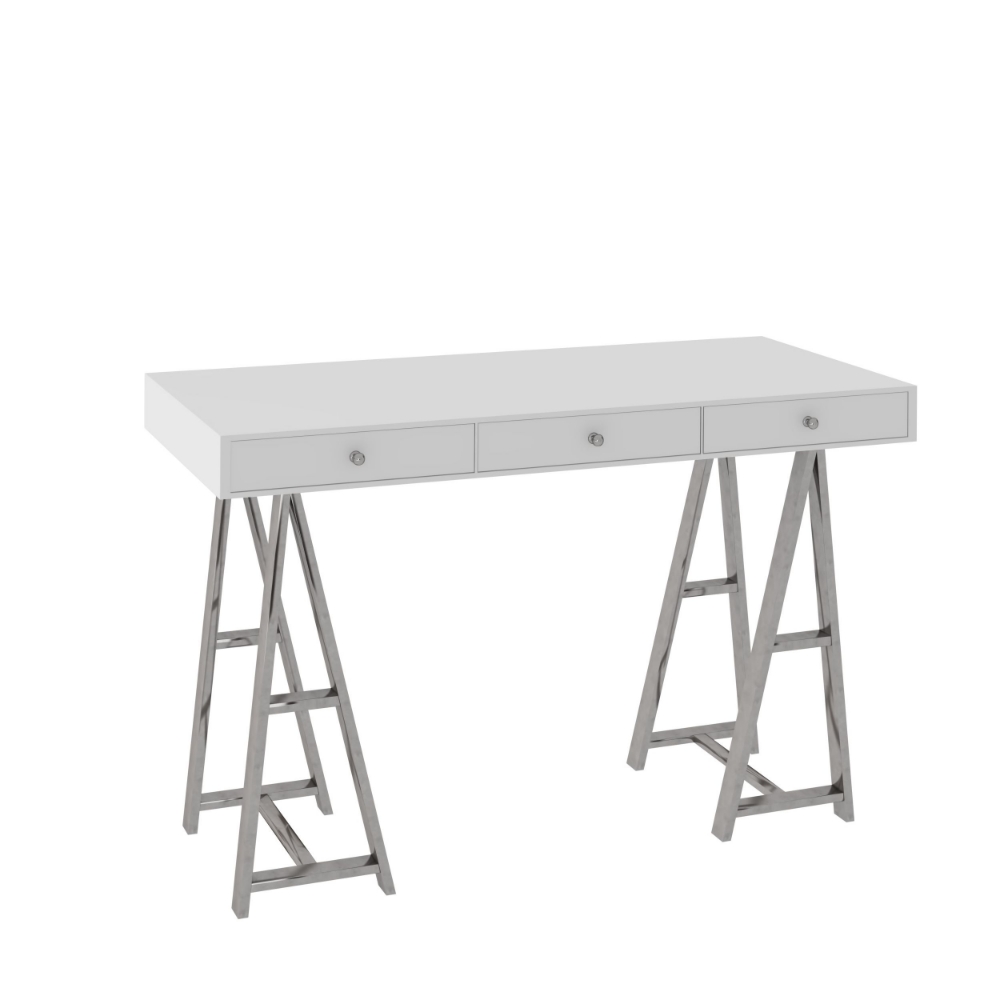 Picture of Modrest Ostrow - White + Stainless Steel Desk