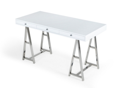 Picture of Modrest Ostrow - White + Stainless Steel Desk