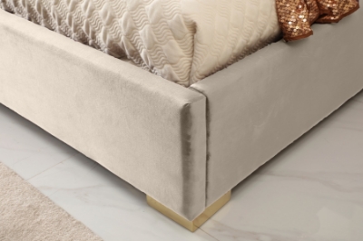 Picture of Modrest Daystar - Modern Beige Velvet & Gold Bed