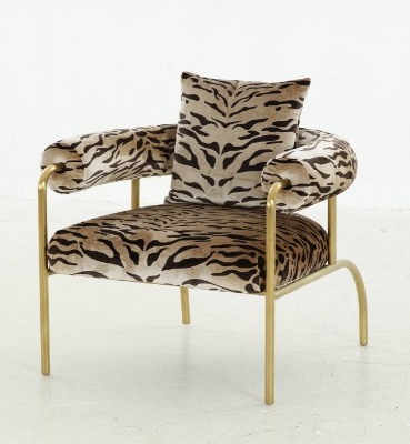 Picture of Modrest Kola - Gold Zebra Print Accent Chair