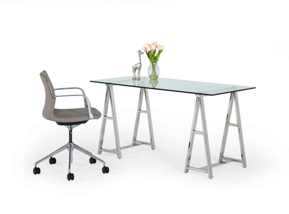 Picture of Modrest Ostro - Modern Stainless Steel + Glass Desk