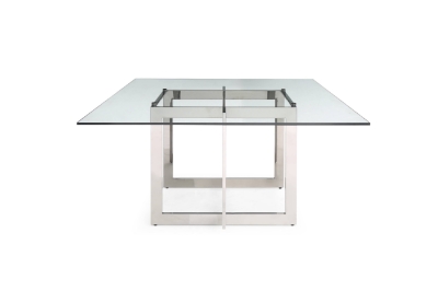 Picture of Modrest Keaton - Square Modern Glass + Stainless Steel Dining Table