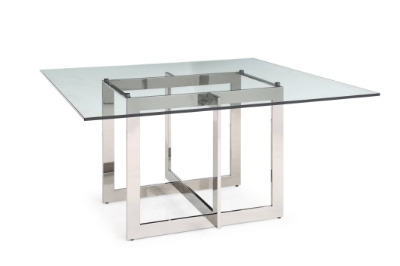 Picture of Modrest Keaton - Square Modern Glass + Stainless Steel Dining Table