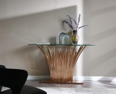 Picture of Modrest Paxton - Modern Glass + Rosegold Console Table