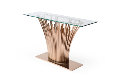 Picture of Modrest Paxton - Modern Glass + Rosegold Console Table