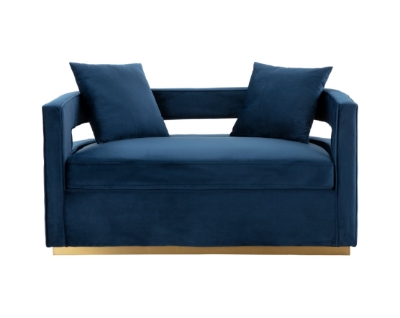 Picture of Modrest Wells - Modern Blue Velvet Loveseat