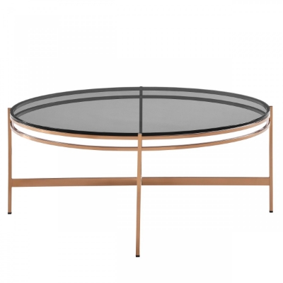 Picture of Modrest Bradford - Modern Smoked Glass & Rosegold Coffee Table