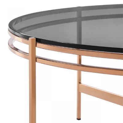 Picture of Modrest Bradford - Modern Smoked Glass & Rosegold Coffee Table