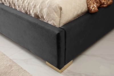 Picture of Modrest Daystar - Modern Dark Brown Velvet & Gold Bed