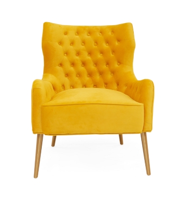 Picture of Modrest Everly - Contemporary Velvet Yellow Accent Chair