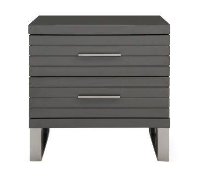 Picture of Modrest Splendor - Grey High Gloss Slatted Nightstand