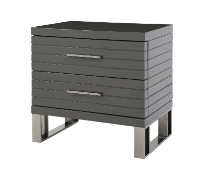 Picture of Modrest Splendor - Grey High Gloss Slatted Nightstand