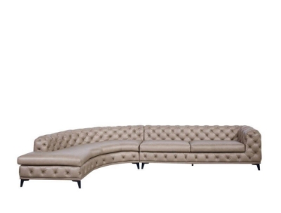 Picture of DIvani Casa Kohl - Contemporary Tan LAF Curved Shape Sectional Sofa w/ Chaise