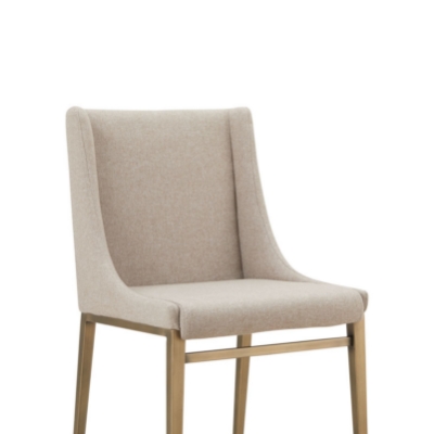 Picture of Modrest Mimi - Contemporary Beige + Brass Dining Chair (Set of 2)