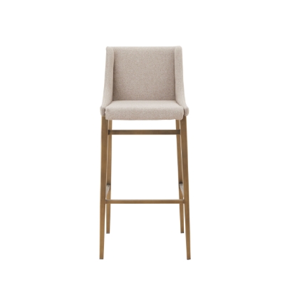 Picture of Modrest Mimi - Contemporary Beige + Brass Bar Stool (Set of 2)