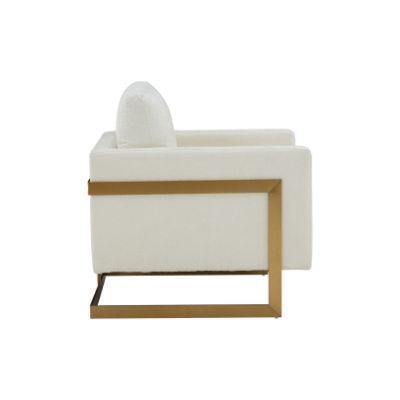 Picture of Modrest Prince - Contemporary Cream + Gold Fabric Accent Chair