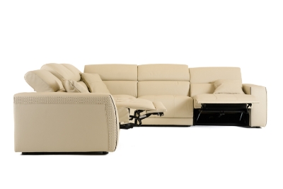 Picture of Lamod Italia Dalton - Modern Italian Cream Leather Sectional + Recliners