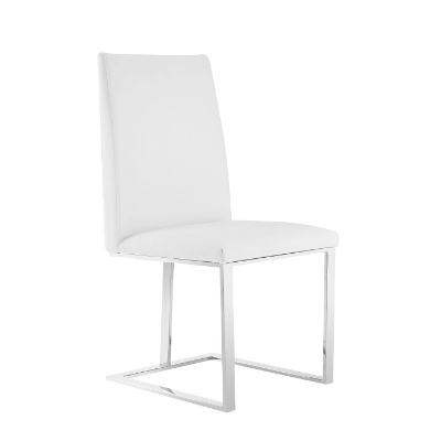 Picture of Modrest Frankie - Modern White & Brushed Stainless Steel Dining Chair