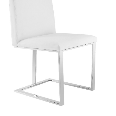 Picture of Modrest Frankie - Modern White & Brushed Stainless Steel Dining Chair