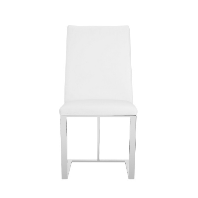 Picture of Modrest Frankie - Modern White & Brushed Stainless Steel Dining Chair